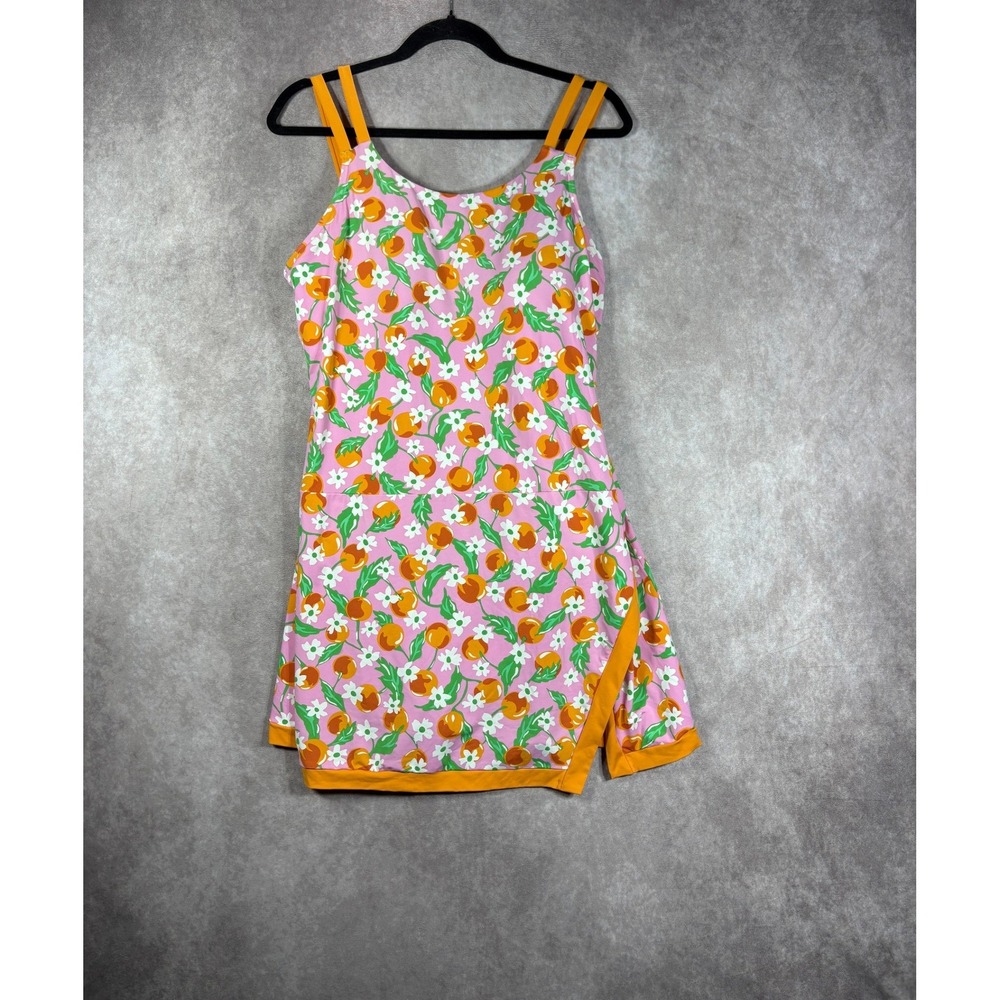 Draper James Lands End Womens 14 Pink Orange Orchard Floral Fruit Swim Dress Mod